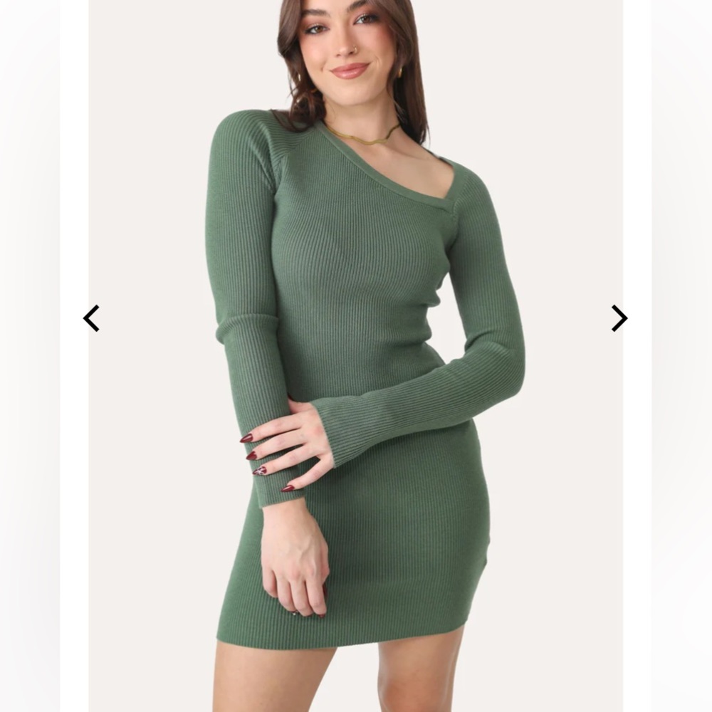 Kittenish Asymmetrical Mini Dress